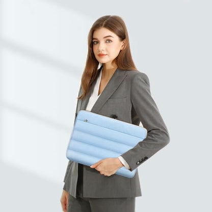 MOSISO Laptop Case 13.3 inch,13-13.3 inch Puffy Laptop Sleeve Compatible with MacBook Neo/Air 13.6 M5 M4 M3 M2 M1/Pro 13/14,HP Dell ASUS Lenovo,Polyester Horizontal Bag with Small Case, Air Blue - color: Air Blue, size: 13.3 inch