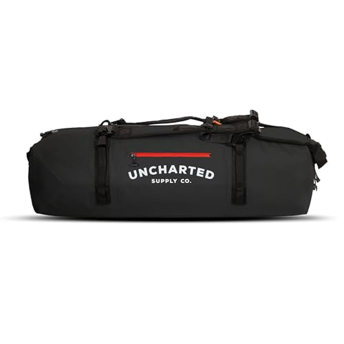 Uncharted Supply Co. The Vault Waterproof Duffel Bag - Airtight bag with Backpack Straps, Carry-On Size, Perfect for travel, boating, camping, recreation. (Black, 100L) - color: Black, size: 100L