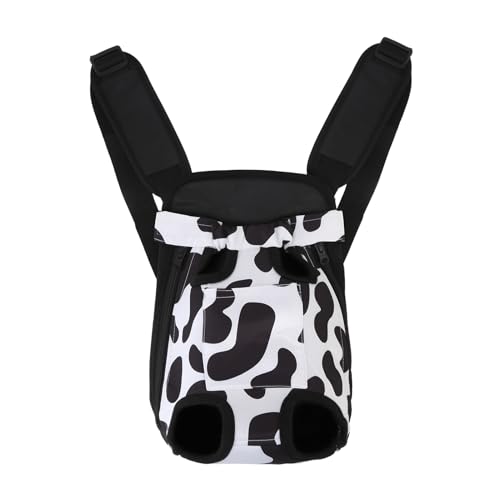 Inspack Dog Backpack Carrier/Cat Carrier, Adjustable Pet Front Carriers Travel Bag for Puppy Medium Dogs, Legs Out, Soft Ventilated Doggie Chest Carry Backpacks for Hiking/Camping, 4-7 lbs, Cow Print - color: Cow Print, size: M