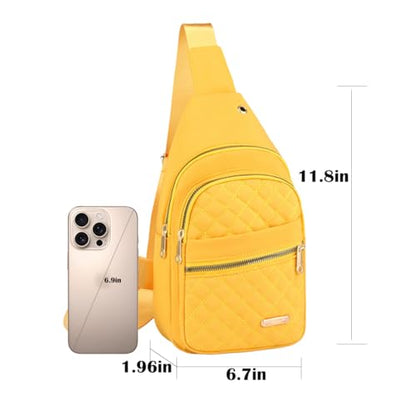 Crossbody Small Sling Backpack Sling Bag for Women Men, Chest Bag Daypack Crossbody for Travel Sport Running Hiking (Yellow) - color: Yellow
