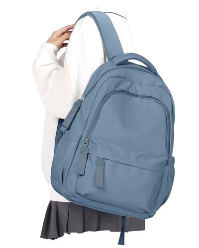 winspansy Small Backpack For School Girls Boys Aesthetic Lightweight Travel Daypack Simple Cute Backpack For Women Men College High School Bookbag Fit 14 Inch Laptop, Blue - color: A1-blue