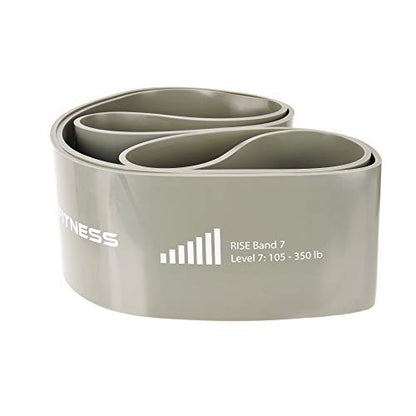 Rise Bands Heavy-Duty Exercise Resistance Band for Physical Therapy, Fitness, Muscle Development, Rehab, Mobility, Stretching, and More - color: Gray Level 7 (150-350lbs)