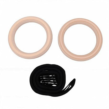 Dpofirs Adjustable Numbered Straps Gymnastic Rings | Birch Wood Pull Up Rings for Full Body Strength Balance Workout Home Gym 2 Pack