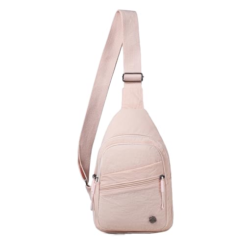 EVANCARY Small Sling Bag Crossbody Bags for Women Men, Sling Backpack Chest Daypack Cross Body Bag for Travel Outdoor - color: X Pink