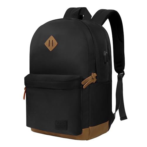 Goloni Backpack for Men Women,Travel Laptop Backpack, Water Resistant 17.3 Inch USB Charging Backpack, Large Capacity Work Commute Bag - color: Black, size: Large