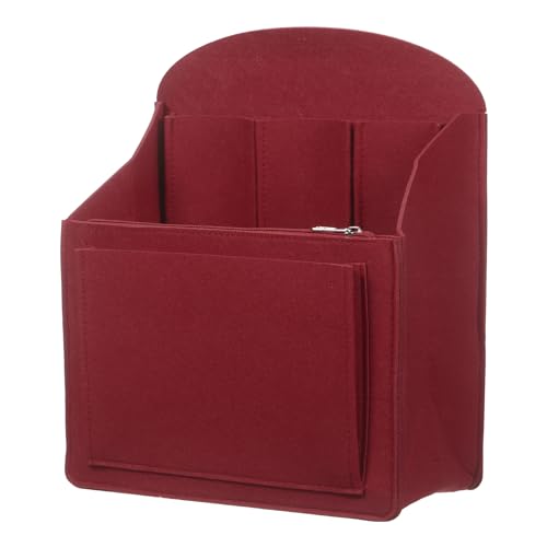 uxcell Purse Organizer Insert, Portable Felt Organizer Bags with Metal Zipper Multiple Compartments Purse Liner for Backpack Rucksack Handbag Shoulder Bag (10.6 x 5.7 x 13.6, Wine Red) - color: Wine Red, size: 10.6 x 5.7 x 13.6"