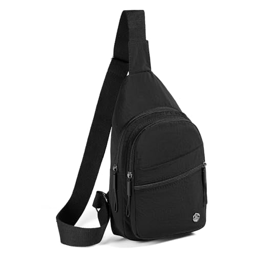 EVANCARY Small Sling Bag Crossbody Bags for Women Men, Sling Backpack Chest Daypack Cross Body Bag for Travel Outdoor - color: X Black