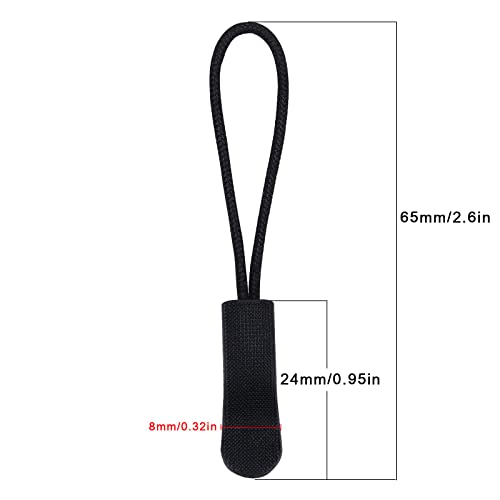 Urmspst 20 Pcs Zipper Pulls Replacement Zipper Tabs, Black - color: 01. Black