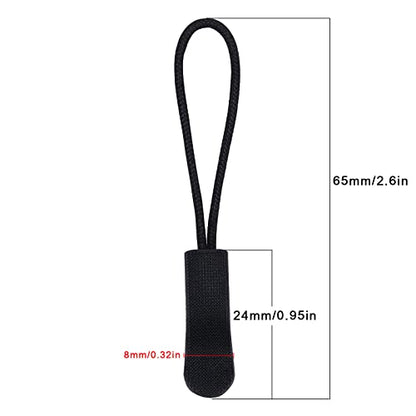 Urmspst 20 Pcs Zipper Pulls Replacement Zipper Tabs, Black - color: 01. Black