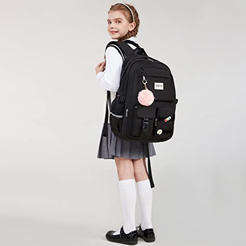 abshoo Big Student Laptop Backpack For College Women Middle High School Teen Girls Bookbag Travel Daypack (Black) | For College - color: Black