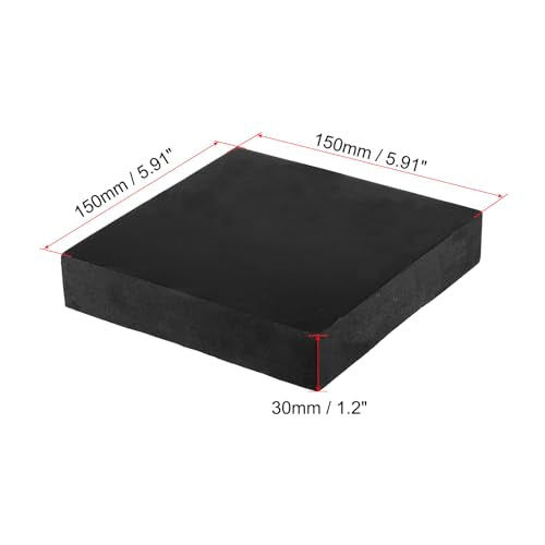 PATIKIL Rubber Anti-Vibration Pads, 2 Pcs Square Vibration Isolation Mats 6" x 6" x 1.2" for HVAC Air Conditioner Air Compressor Washer Dryer, Black - size: 6" x 6" x 1.2"