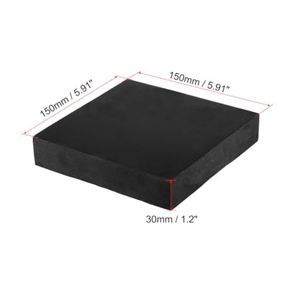 PATIKIL Rubber Anti-Vibration Pads, 2 Pcs Square Vibration Isolation Mats 6" x 6" x 1.2" for HVAC Air Conditioner Air Compressor Washer Dryer, Black - size: 6" x 6" x 1.2"
