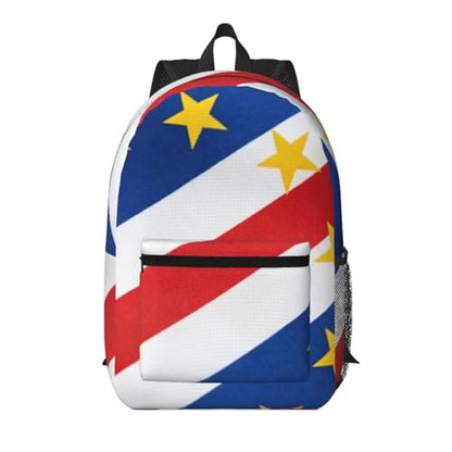 MZERSE Laptop Backpack Flag Of Cape Verde, Lightweight Work Backpack, Commuter Bag for Office, Travel and Daily Commute - color: Pattern (1112)