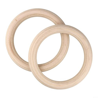 Wooden Exercise Rings (Set Of 2) Perfect Addition To Your Home Workout Regimen(25mm 19cm)