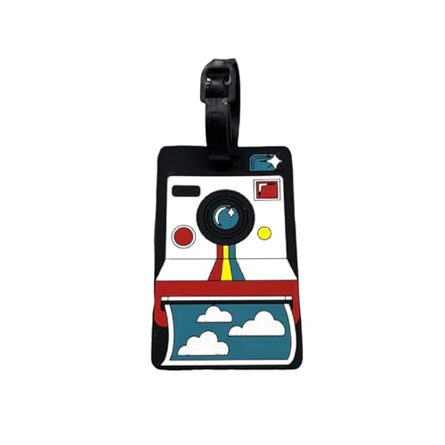 Cute Silicone Retro Polaroid Luggage Tag Fun Camera Suitcase Bag Baggage Tag Identification Labels Name ID Identifier - color: Retro Camera