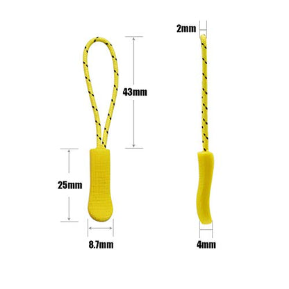 120Pcs Zipper Pulls Zip Extension Fixer with Nylon Rope Replacemen for Backpacks, Jackets, Luggage, Clothes 12 Color
