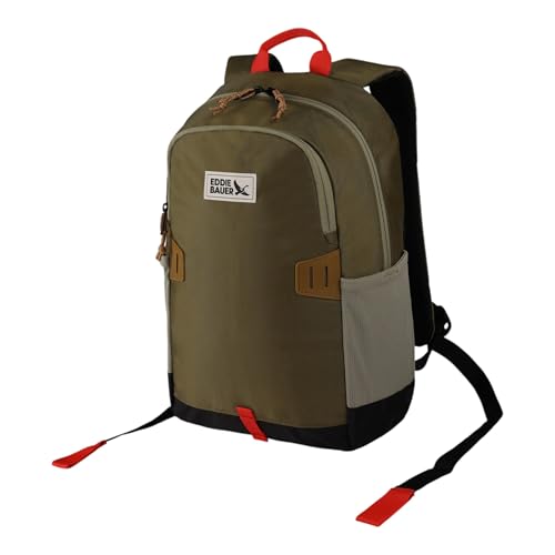 Eddie Bauer University Backpack 22L | Everyday Carry | Work | Travel | Commuter | Padded Laptop Sleeve | Stretch Bottle Pockets | Lightweight | Durable - Adler Green - color: University - Adler Green, size: 22L