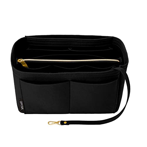 OPPOSHE Purse Organizer Insert for Handbags, Softened Felt Bag Insert Organizer for Tote, Compatible with LV, Coach, MK, Kate Spade, Goyard, Longchamp (Black, Large) - color: Classic-BLACK, size: Standard Large