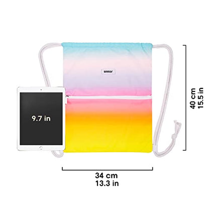 WANDF Drawstring Backpack, Gym Sackpack for Sports (Rain bow) - color: Rain Bow