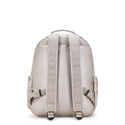 Kipling Women's Seoul 15" Laptop Backpack, Durable, Roomy with Padded Shoulder Straps, Built-In Protective Sleeve - color: Metallic Glow, size: 12.75''L x 17.25''H x 8''D