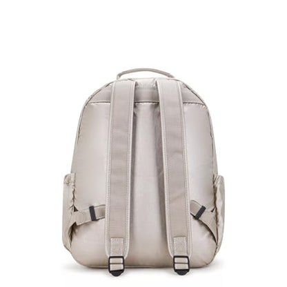 Kipling Women's Seoul 15" Laptop Backpack, Durable, Roomy with Padded Shoulder Straps, Built-In Protective Sleeve - color: Metallic Glow, size: 12.75''L x 17.25''H x 8''D