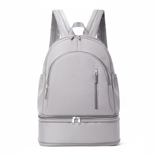 Unisex Lightweight Expandable Gym Backpack with Shoe Compartment, Waterproof Travel Bag for 14" Laptop Grey - color: 01grey