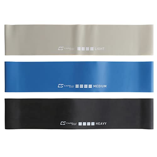 Capelli Sport Resistance Bands, Light, Medium and Heavy Exercise Loop Bands, Multicolor, 14 Inch, Pack of 3