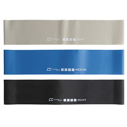 Capelli Sport Resistance Bands, Light, Medium and Heavy Exercise Loop Bands, Multicolor, 14 Inch, Pack of 3