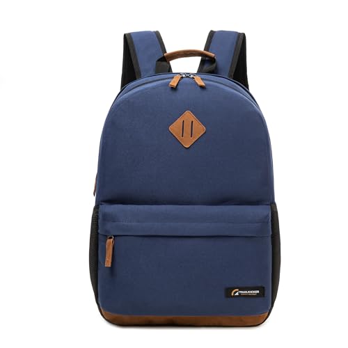 TRAILKICKER Classic Laptop Backpack with Padded 17 inch Laptop Sleeve, Multi Pocket Backpack, Casual Daypack Backpacks (Navy) - color: Navy