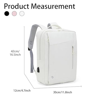 BESMART Laptop Backpack for Travel Water Resistant, Slim College Backpack for Men/Women, 15.6" Laptop Business Backpack with USB Charging Port(Beige) - color: Beige