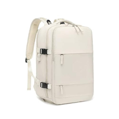 Large Capacity Dry and Wet Separation Backpack Multi-functional 40 * 20 * 25 Travel Waterproof Mommy Backpack(Beige) - color: Beige