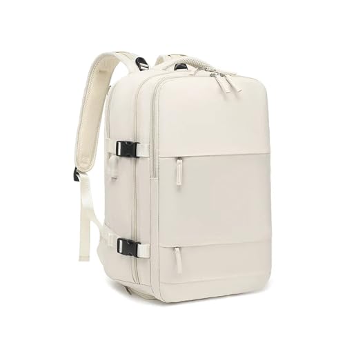 Large Capacity Dry and Wet Separation Backpack Multi-functional 40 * 20 * 25 Travel Waterproof Mommy Backpack(Beige) - color: Beige