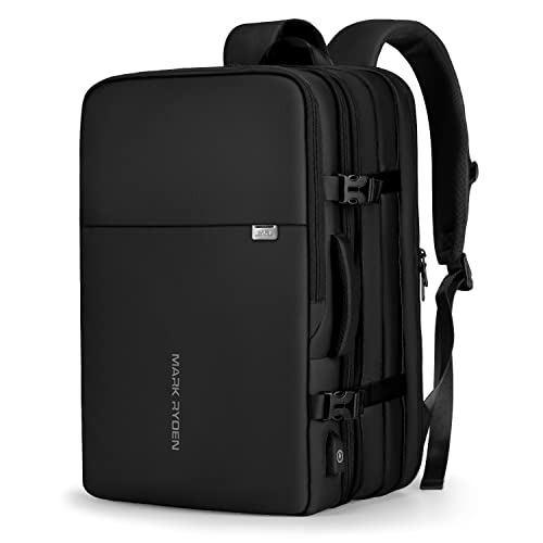 MARK RYDEN Travel Backpack for Men, 40L Airline Approved Carry on Backpack with USB Charging Port, 17.3 Inch Waterproof Business Laptop Backpack (12.6 x 8.0 x 19.6 Inch) - color: Black
