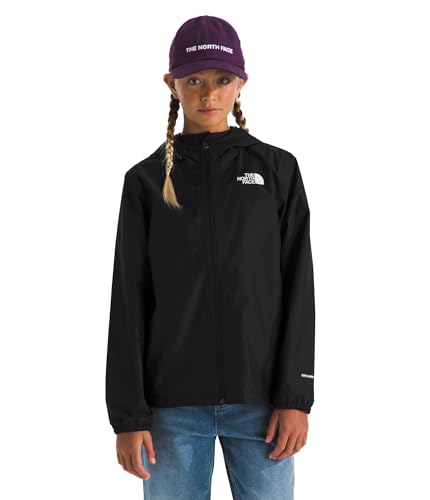 THE NORTH FACE Kids' Zipline Rain Jacket | Breathable Waterproof Rain Coat, Elastic Cuffs, Zip Pockets, Water Repellent - color: Tnf Black, size: Large