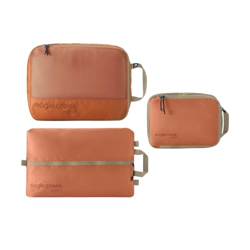 Eagle Creek Pack-It Essentials Set - Compression Packing Cubes for Compartmentalizing Luggage - Convenient Top Handle - Easy Grab Zipper Pull - Mandarin - 3 - color: Mandarin
