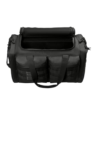 Tactical Gear bag Heavy Duty Duffel Gym bag/Tactical Backpack Custom Embroidered with your own text (Black - Duffel Bag) - color: Black - Duffel Bag