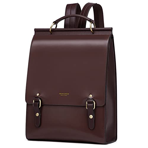Cnoles Leather Backpack Purse For Women Fashion Ladies Vintage Bags Casual College Travel Backpacks Large bag Brown - color: Brown-q2476l, size: 28 x 11 x 38