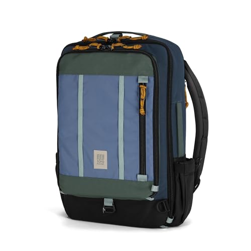 Topo Designs Global Travel Bag – 30L or 40L - Carry-On Compliant Most Airlines, Durable Travel Duffel Bag, Clam Shell Main Pocket, Laptop Sleeve, Backpack, Luggage (30L / Stone Blue/Forest) - color: Stone Blue/Forest, size: 30L