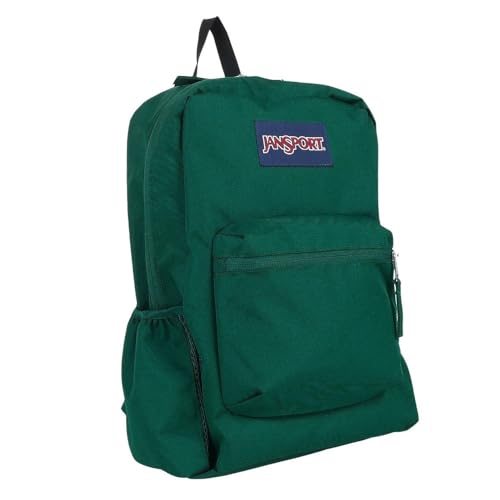 JanSport Cross Town Backpack 17" x 12.5" x 6" - Simple Bag for Everyone with 1 Main Compartment, Front Utility Pocket - Premium Class Accessories - Deep Juniper - color: Deep Juniper