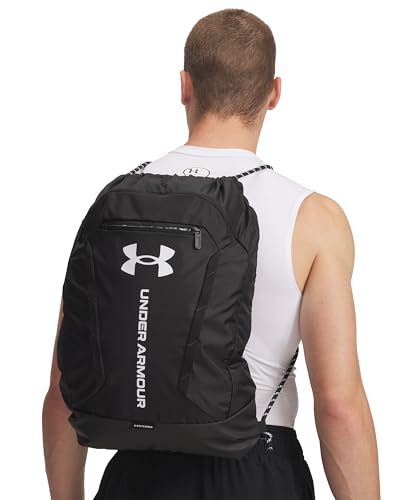 Under Armour Unisex Hustle Sackpack, (001) Black/Black/White, One Size Fits Most - color: (001) Black / Black / White