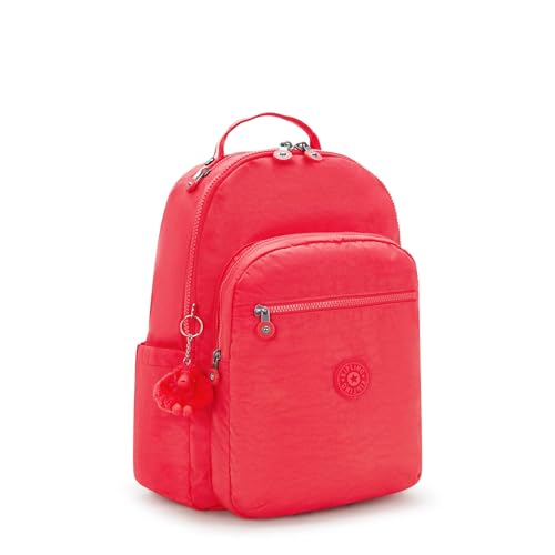Kipling Women's Seoul 15" Laptop Backpack, Durable, Roomy with Padded Shoulder Straps, Built-In Protective Sleeve - color: Escape Red, size: 12.75''L x 17.25''H x 8''D