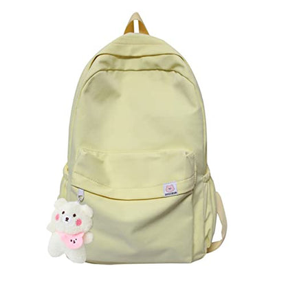 Eagerrich Aesthetic Cute School Backpack for Teens Girls Laptop Bag - color: Yellow