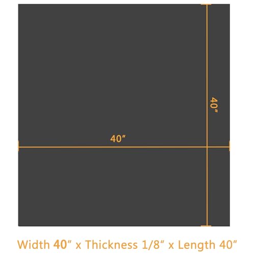 HooTown Solid Rubber Sheets Strips, 40” Wide x 1/8" Thick x 40” Long Neoprene Rubber Rolls Perfect for DIY Gasket Material, Sealing, Liner, Shield, Padding, Mat for Weather Stripping, No Adhesive - size: 40” Wide x 40” Long, style: 1/8" Thick