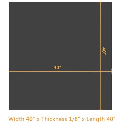 HooTown Solid Rubber Sheets Strips, 40” Wide x 1/8" Thick x 40” Long Neoprene Rubber Rolls Perfect for DIY Gasket Material, Sealing, Liner, Shield, Padding, Mat for Weather Stripping, No Adhesive - size: 40” Wide x 40” Long, style: 1/8" Thick