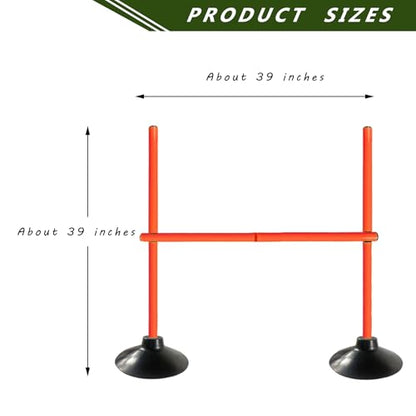 TNZMART 3.3 FT Agility Poles Adjustable Hurdles for Soccer Football Speed Training Equipment Track and Field - color: Orange, style: 3 groups