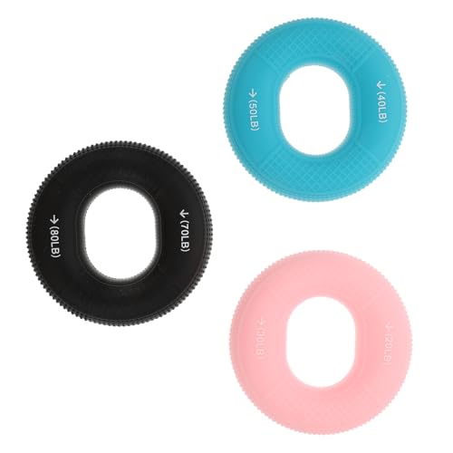 Balacoo 3pcs Hand Strengthener Grip Rings Silicone Finger Exercisers Dual Resistance 20-80lbs for Hand Massage, Finger Training, and Strength Building at Home Or Gym