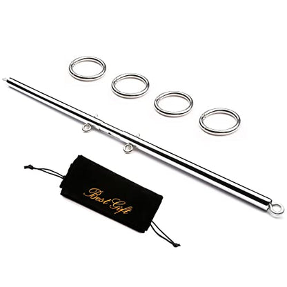 2026 Upgraded Heavy Duty Expandable Spreader Bar – Adjustable PU Straps for Pilates, Yoga - style: Silver+BlackLZ