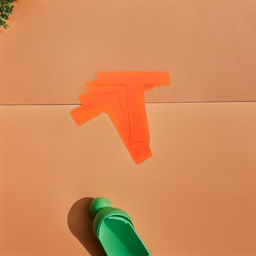 4pcs T-Shaped Soccer Training Floor Markers, Replaceable Flat Court Position Pads for Football Practice and Sports Agility Training, Orange Non-Slip Ground Spot Markers for Outdoor