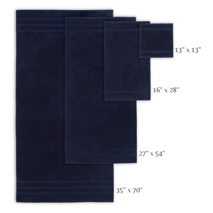 SOFE H&L | Olea Luxury Turkish Cotton Hand Towels Set of 4 Navy | Premium, Soft, Durable, Absorbent | Hotel Quality Plush Towels and Thick Towel Sets - color: Navy, size: Set of 4 (4 Hand Towels)