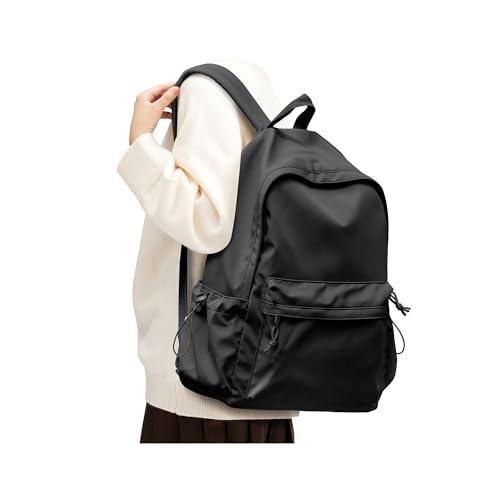 SEAFEW Black Backpack for School Women Girls, Waterproof Bookbag Cute High School Backpack for Men Teen Boys, Lightweight Travel College Back Pack Mochilas Escolares para Casual Daypack Rucksack - color: Black